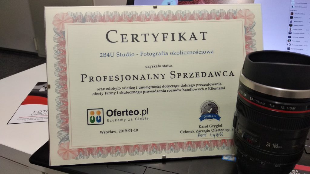 Certyfikat profesjonalnego sprzedawcy od Oferteo.pl